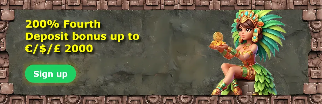 Aztec Paradise: 200% fourth deposit bonus up to £2,000